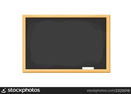 Blackboard, chalkboard with wooden frame, empty template, textured in cartoon style isolated on white background. . Vector illustration