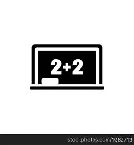 Blackboard Math Lesson. Flat Vector Icon. Simple black symbol on white background. Blackboard Math Lesson Flat Vector Icon