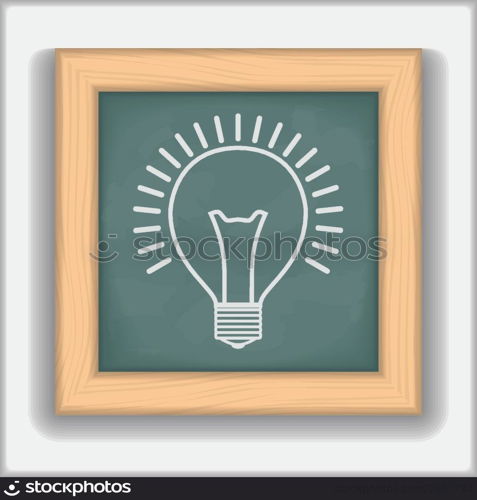 Blackboard with icon of a bulb