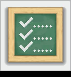 Blackboard with icon of a checklist