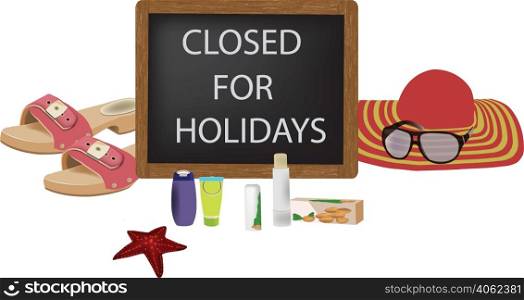 blackboard with written closed for holidays. blackboard with written closed for holidays-