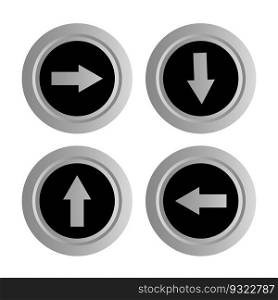 Blackcircular buttons with arrows. Vector illustration. EPS 10.. Black circular buttons with arrows. Vector illustration.
