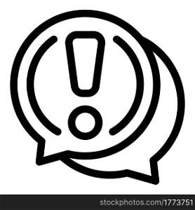 Blacklist chat attention icon. Outline Blacklist chat attention vector icon for web design isolated on white background. Blacklist chat attention icon, outline style