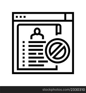 blacklist of persons line icon vector. blacklist of persons sign. isolated contour symbol black illustration. blacklist of persons line icon vector illustration