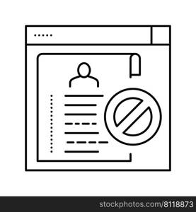 blacklist of persons line icon vector. blacklist of persons sign. isolated contour symbol black illustration. blacklist of persons line icon vector illustration