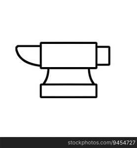 Blacksmith anvil. Symbol of work in forge. Forging and manufacturing of steel. Outline icon illustration. Blacksmith anvil. Symbol of work in forge.
