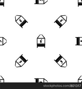 Blacksmith oven with flame fire pattern repeat seamless in black color for any design. Vector geometric illustration. Blacksmith pattern seamless black