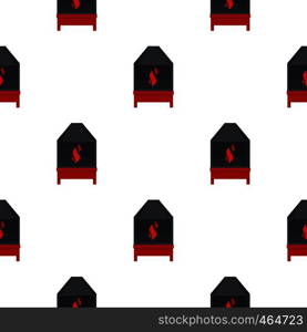 Blacksmith oven with flame fire pattern seamless flat style for web vector illustration. Blacksmith pattern flat