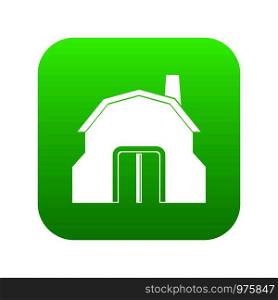 Blacksmith workshop building icon digital green for any design isolated on white vector illustration. Blacksmith workshop building icon digital green