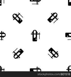 Blacksmiths vice pattern repeat seamless in black color for any design. Vector geometric illustration. Blacksmiths vice pattern seamless black