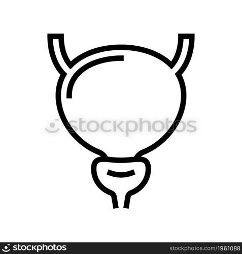 bladder human organ line icon vector. bladder human organ sign. isolated contour symbol black illustration. bladder human organ line icon vector illustration