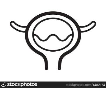 Bladder icon vector in outline simple style. Cystitis symbol is shown. Nephropathy, renal failure, diseases illustration.. Bladder icon vector in outline simple style. Cystitis symbol is shown. Nephropathy, renal failure, diseases