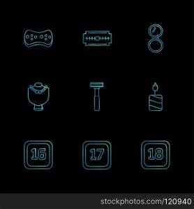 blade , mrror , eraser , candle , calender , months , cosmetics , household , year , dates  , countinng , washroom , items ,icon, vector, design,  flat,  collection, style, creative,  icons