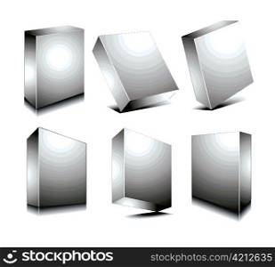 blank 3d boxes set vector illustration