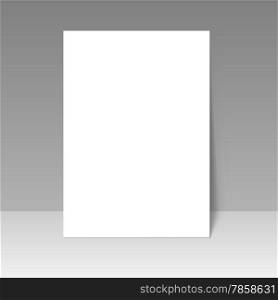 Blank A4 page template isolated on grey background.