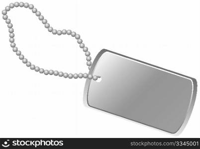 blank army dogtag isolated on white background