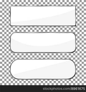 Blank banner button with silver metal frame chrom vector image