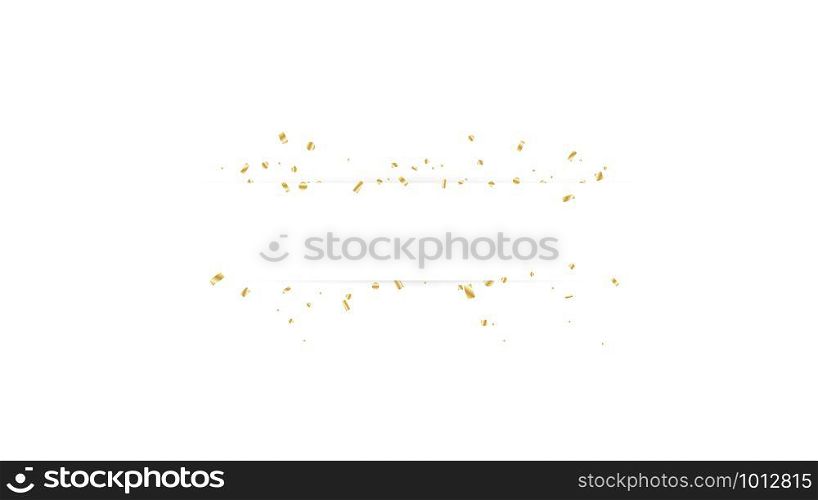Blank banner with golden confetti isolated on white background. Vector festive background. Happy birthday concept.. Blank banner with golden confetti isolated on white background. Vector festive background. Happy birthday concept