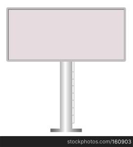 blank big billboard on white background. Vector Blank Outdoor Billboard with Place for Message. flat style.