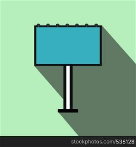 Blank billboard icon in flat style on a a light blue background. Blank billboard icon, in flat style