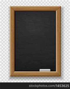 Blank blackboard. Realistic black chalkboard for school classroom or restaurant menu isolated vector empty surface. Blank blackboard. Realistic black chalkboard for school or restaurant isolated vector empty surface