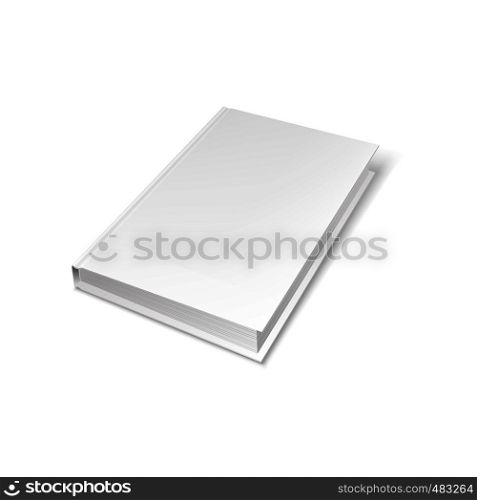 Blank book cover template on a white background . Blank book cover template