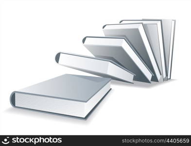 Blank book cover white isolated