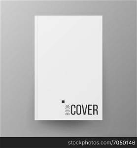 Blank Book Cover White Vector. Realistic Illustration Isolated On Gray Background. Clean White Mock Up Template For Design. Blank Cover Book Vector. Realistic Illustration Isolated. Empty White Clean White Mock Up Template For Design