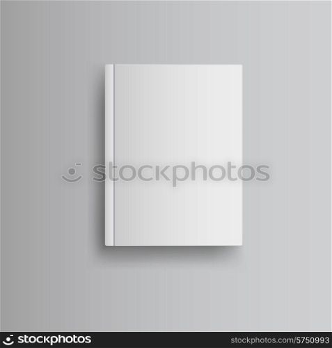 Blank book cover with shadow on gray background