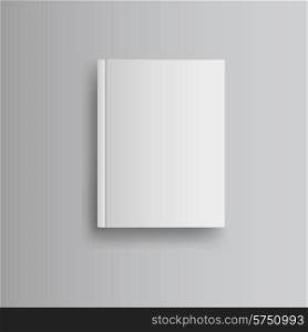 Blank book cover with shadow on gray background