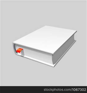 Blank book mockup with shadow isolated. 3d vector illustration. Cover back.