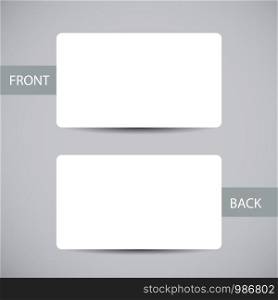 Blank business card template with round corners and shadow. Vector illustration