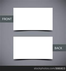 Blank business card with shadow template. Vector illustration