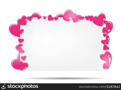 Blank card with hearts vector illustration
