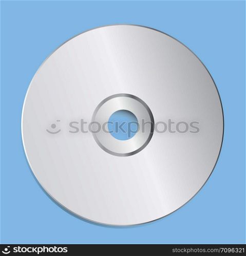 Blank CD Template on Blue Background With Shadow. Vector Illustration
