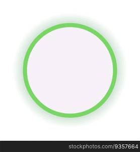 Blank circle with green frame and shadow effect brochure element design. Vector illustration with empty copy space for text. Editable shapes for poster decoration. Creative and customizable frame. Blank circle with green frame and shadow effect brochure element design