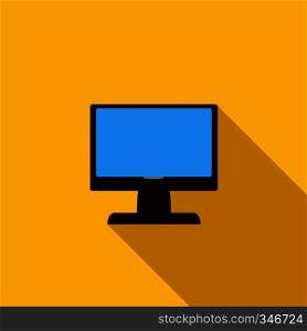 Blank computer monitor icon in flat style on a yellow background. Blank computer monitor icon, flat style