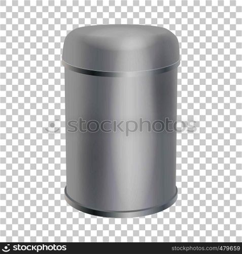 Blank container cylinder shape mockup. Realistic illustration of plastic container cylinder shape vector mockup for web. Blank container cylinder shape mockup