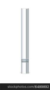 Blank Cosmetic Silver Tube. Blank silver tube for cosmetics on white background. Product for body, face and skin care, beauty, health, freshness, youth, hygiene. Realistic vector illustration.