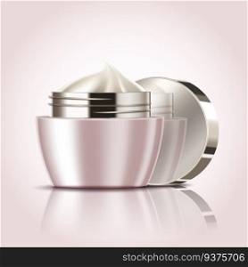 Blank cream jar, cosmetic container mockup for design uses in 3d illustration. Blank cream jar