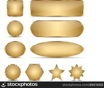 Blank elegant golden buttons vector image