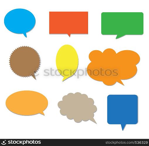 blank empty colors speech bubbles. flat style. colors speech bubbles icon for your web site design, logo, app, UI. colors speech bubbles symbol.