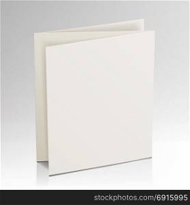 Blank Folder White Brochure. Vector 3D Mockup. Blank Folder White Brochure. Vector 3D Mockup. Realistic Paper Brochure. Empty