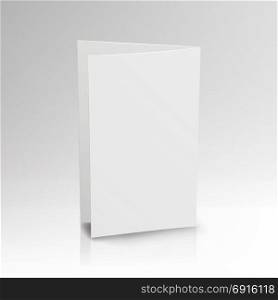 Blank Folder White Leaflet. Vector 3D Mockup. Realistic Paper Brochure. Empty Paper Mockup Illustration. Blank Folder White Brochure. Vector 3D Mockup. Realistic Paper Brochure. Empty