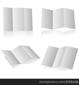 Blank folding advertising booklet isolated on white background