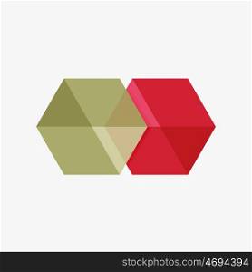 Blank geometric abstract business templates, hexagon layouts. Elements of business brochure, flyer or web design navigation layout