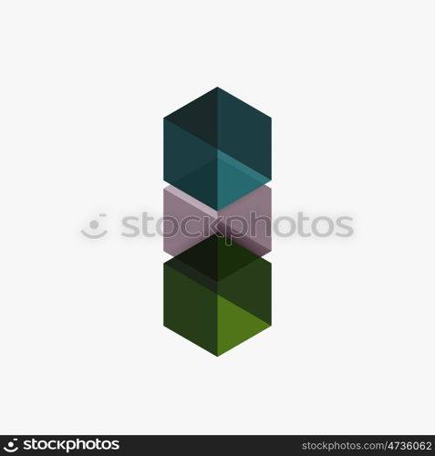 Blank geometric abstract business templates, hexagon layouts. Elements of business brochure, flyer or web design navigation layout