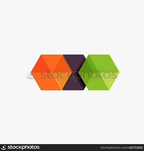 Blank geometric abstract business templates, hexagon layouts. Elements of business brochure, flyer or web design navigation layout