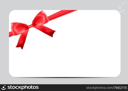 Blank Gift Card Template with Red Bow and Ribbon. Vector Illustration for Your Business EPS10. Blank Gift Card Template with Red Bow and Ribbon. Vector Illustration for Your Business