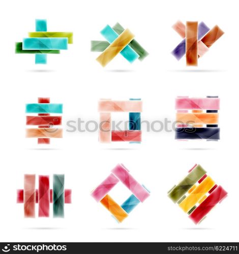 Blank glossy stripes for infographic layout. Vector collection. Blank glossy stripes for infographic layout. Vector collection of template elements